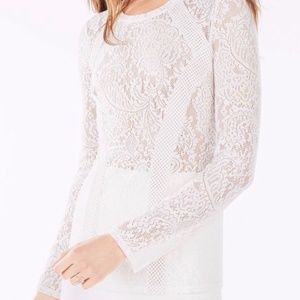 BCBGMAXAZRIA Mikayla Paisley Lace Top - Off White